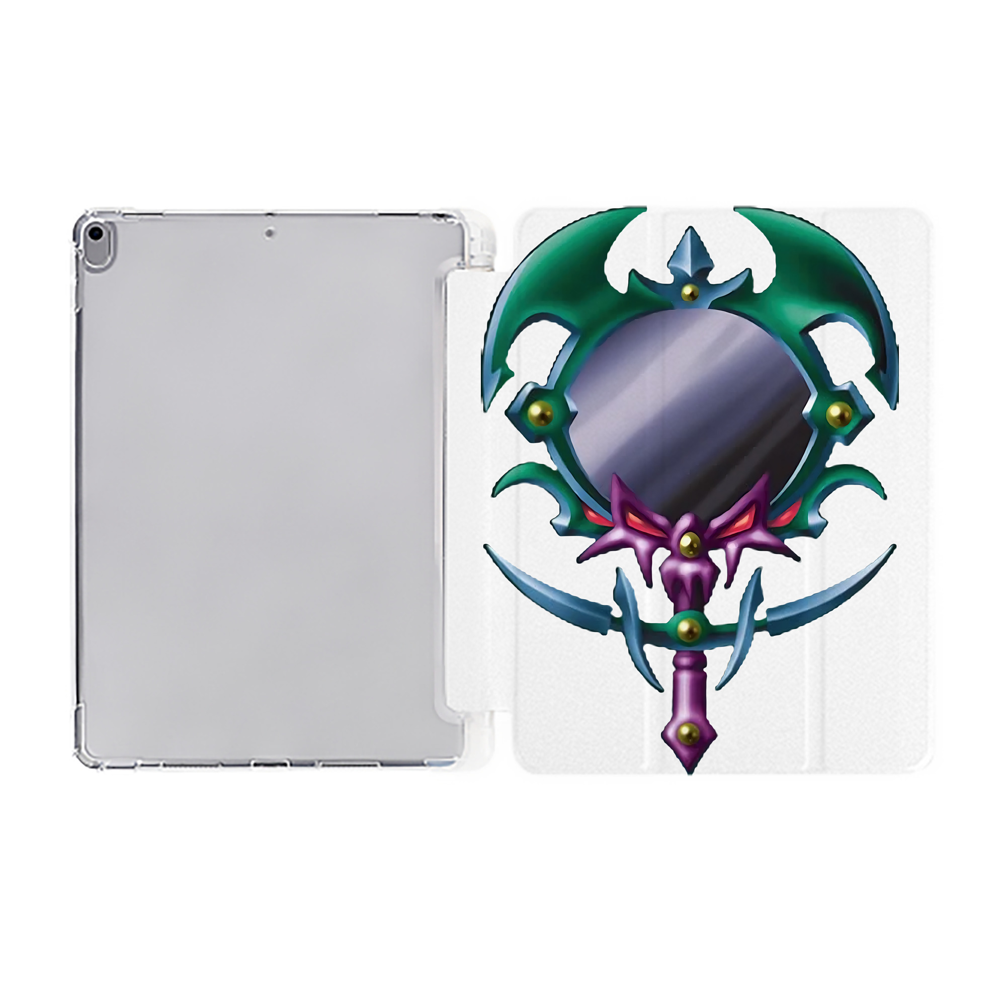 （画像用） 遊☆戯☆王 Yu-Gi-Oh! IPad ケース ペン収納付き 三つ折りスタンド PUレザー×シリコン 対応機種9.5/10.5/10.9インチ